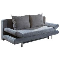 2-Sitzer-Sofa mit Schlaffunktion Sorini B:194 cm - Chromfarben/Anthrazit, Design, Textil (194/73/91cm) - Livetastic