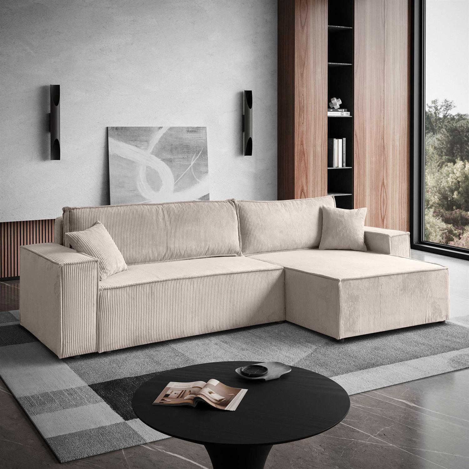 Ecksofa Carlos Xl - Beige, Design, Textil (143/277cm) - P & B