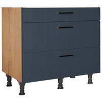 Schubkastenunterschrank Easytouch - Blau/Eichefarben, MODERN, Holzwerkstoff (90/87/56cm) - Nobilia