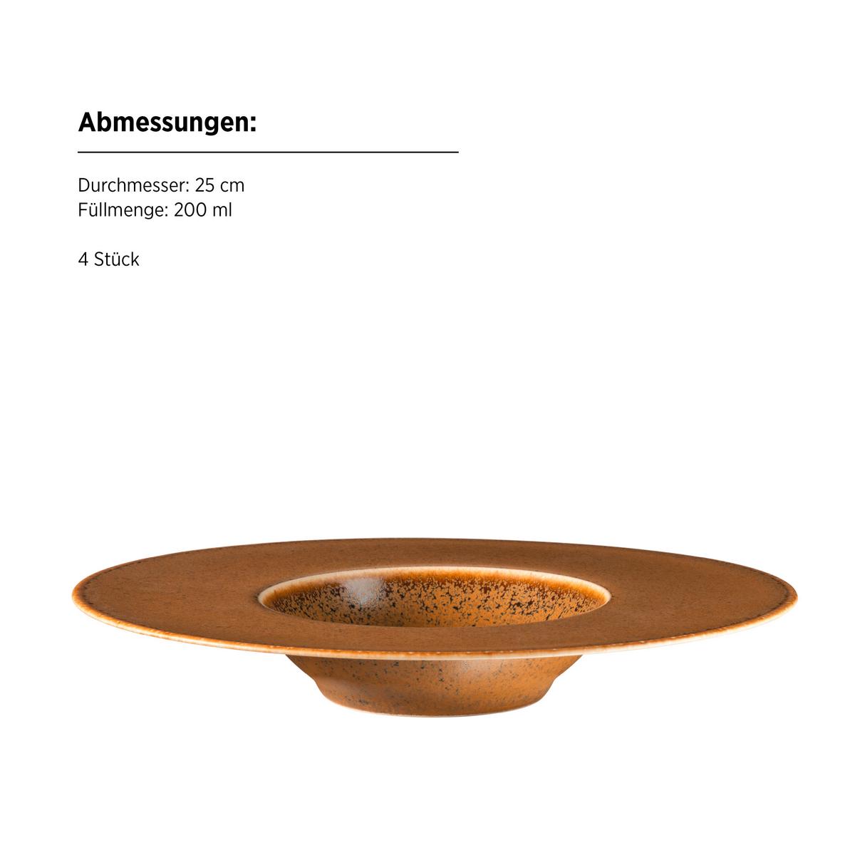 Tellerset Grumpy 4--Teilig. Rund B: 25 Cm - Cognac, Basics, Keramik (25cm) - Mäser
