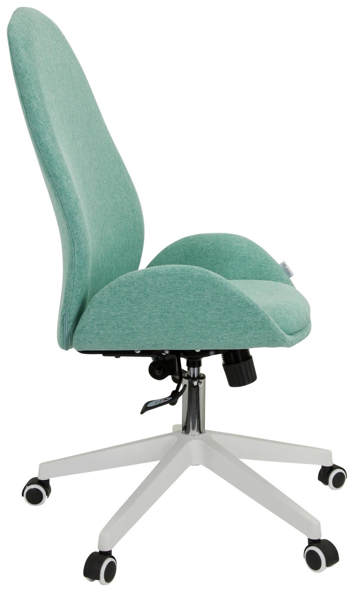 Drehstuhl Avea i mit Wippfunktion Mintgrün - Weiß/Mintgrün, Basics, Kunststoff/Textil (56/104/58cm) - MID.YOU