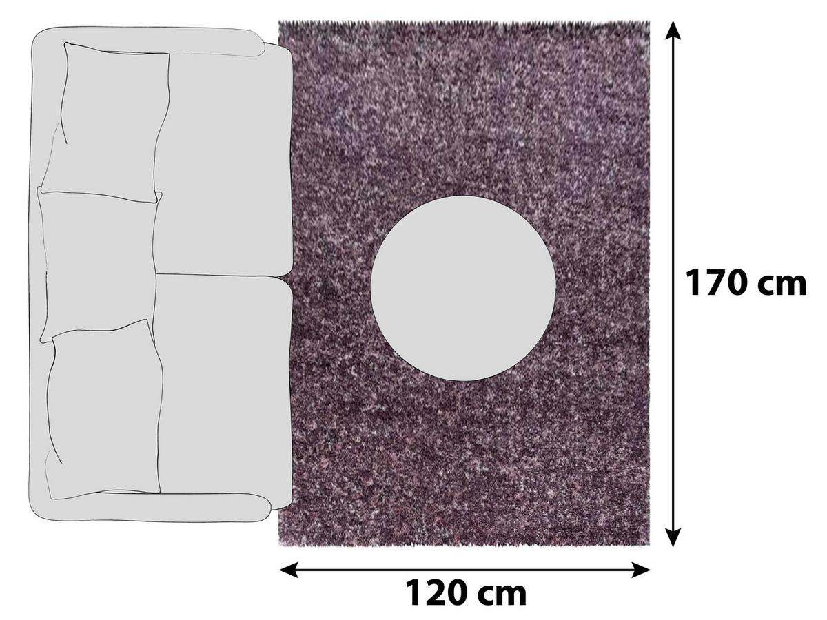 Hochflor Teppich Pink Enjoy 120x170 Cm - Pink, KONVENTIONELL, Textil (120/170cm)