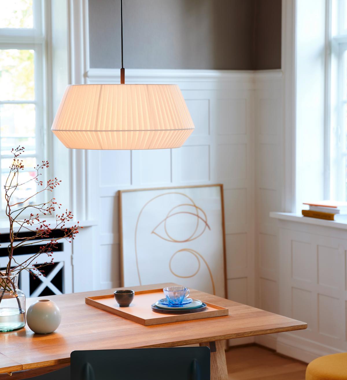 Hängeleuchte Dicte Pela Weiß B: 53 Cm - Weiß, Design, Textil (53/29cm) - Nordlux