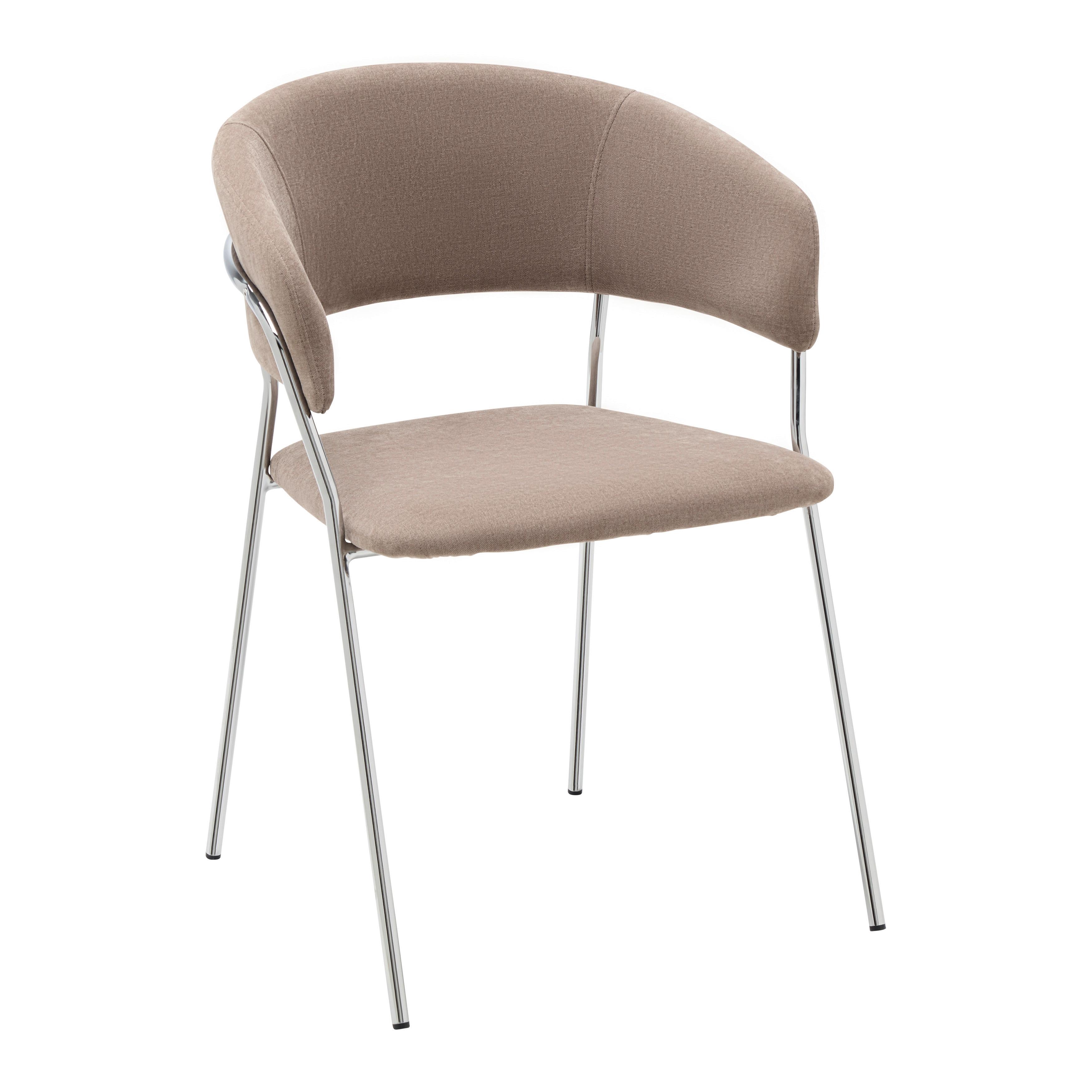 ŽIDLE S PODRUČKAMI ALICE - barvy chromu/hnědá, Design, kov/dřevo (53/80/59cm) - Mömax