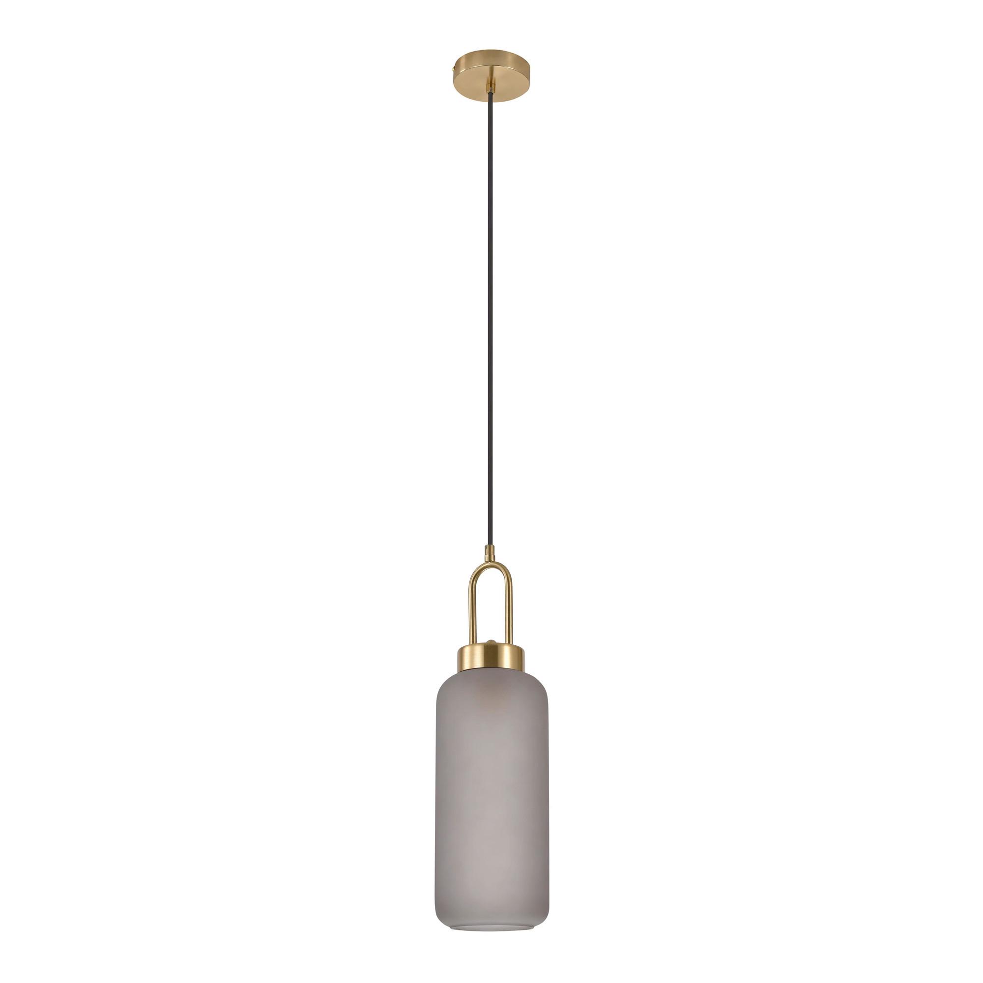 Hängeleuchte Luton Pendant - Messingfarben/Grau, Basics, Glas/Metall (13/46cm)