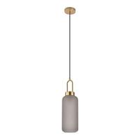 Hängeleuchte Luton Pendant - Messingfarben/Grau, Basics, Glas/Metall (13/46cm)