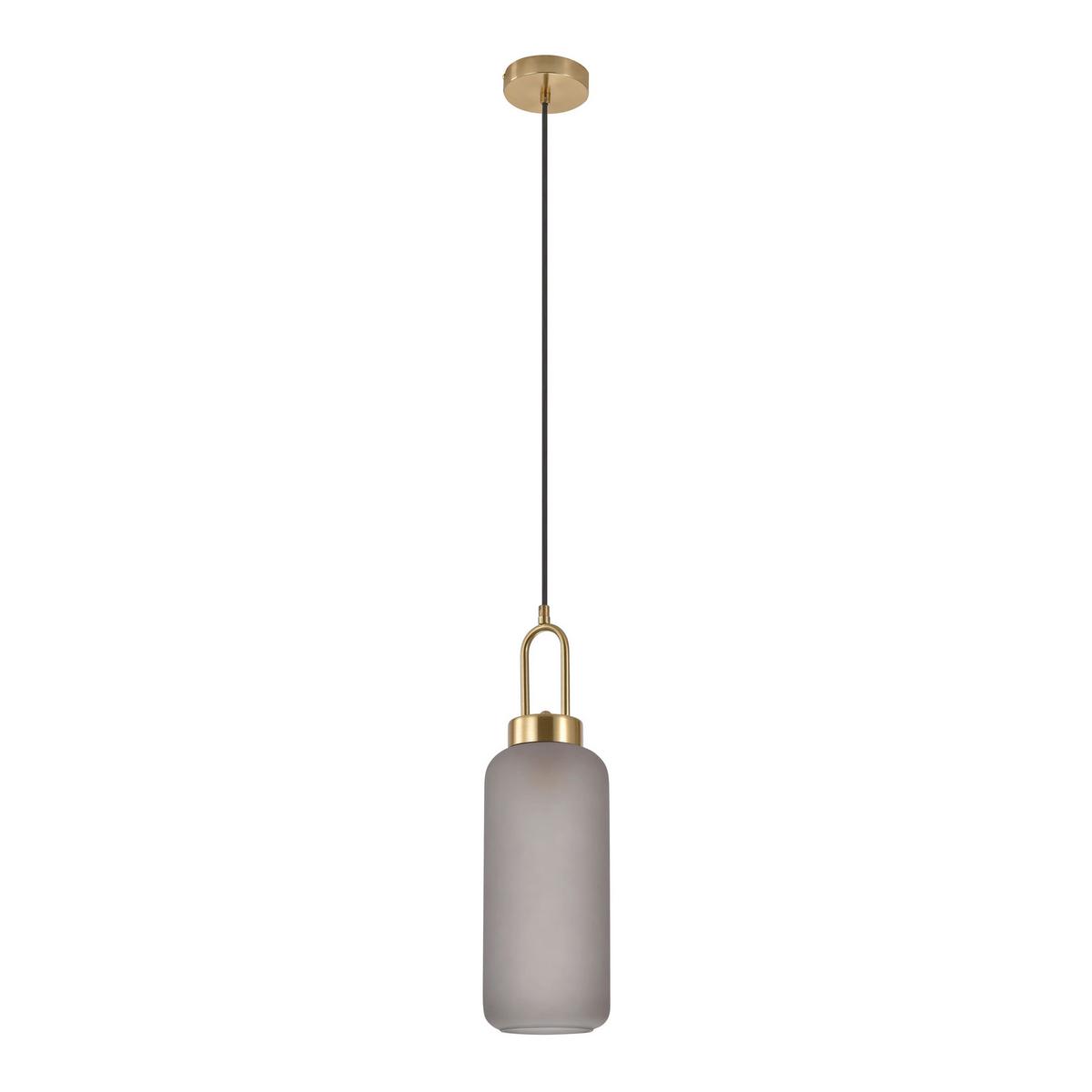 Hängeleuchte Luton Pendant - Messingfarben/Grau, Basics, Glas/Metall (13/46cm)