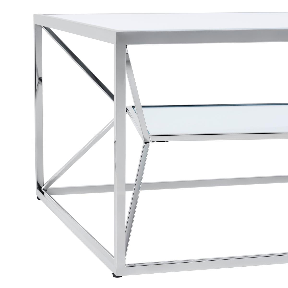 KONFERENČNÝ STOLÍK ANGEL II - chrómová, Modern, kov/sklo (70/38/70cm) - Mömax