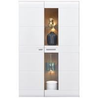 Vitrine Auris B: 95 Cm Eiche Dekor/weiß - Weiß, MODERN, Glas/Holzwerkstoff (95/154,4/37,1cm) - Luca Bessoni