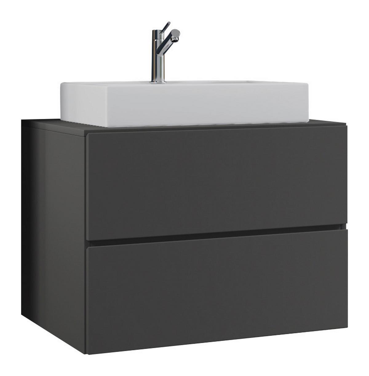 Hängendes Waschbecken Mit Unterschrank B: 80 Cm - Anthrazit, MODERN, Keramik/Holzwerkstoff (80cm) - MID.YOU