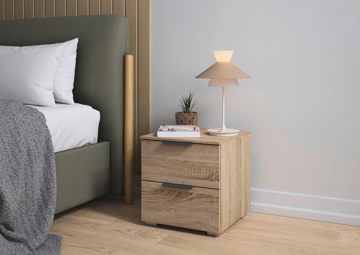 Nachtkästchen Alabama Sonoma Eiche B: 40 Cm - Alufarben/Sonoma Eiche, MODERN, Holzwerkstoff (40/42/42cm) - Rauch Möbel