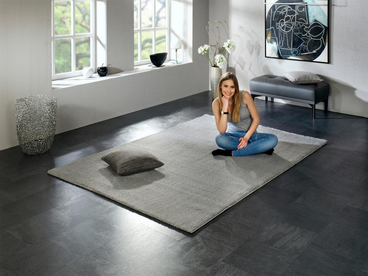 Webteppich Grau Sunshine 140x200 cm - Grau, Basics, Textil (140/200cm) - Novel
