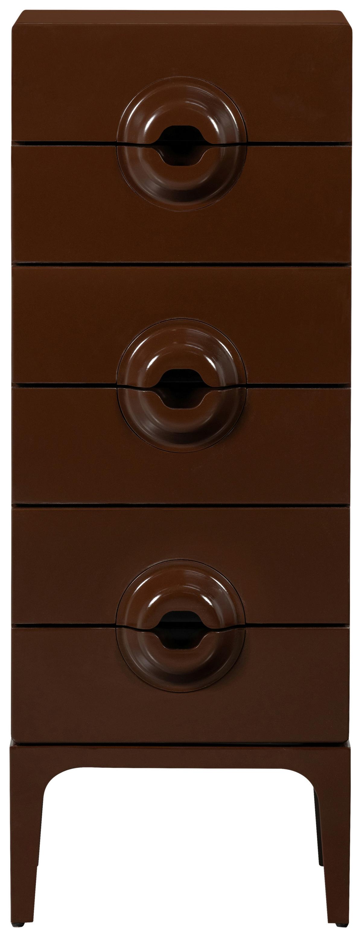 Kommode Merge Braun, Rot B: 44cm - Rot/Braun, Design, Holz (44/120/45cm) - Livetastic