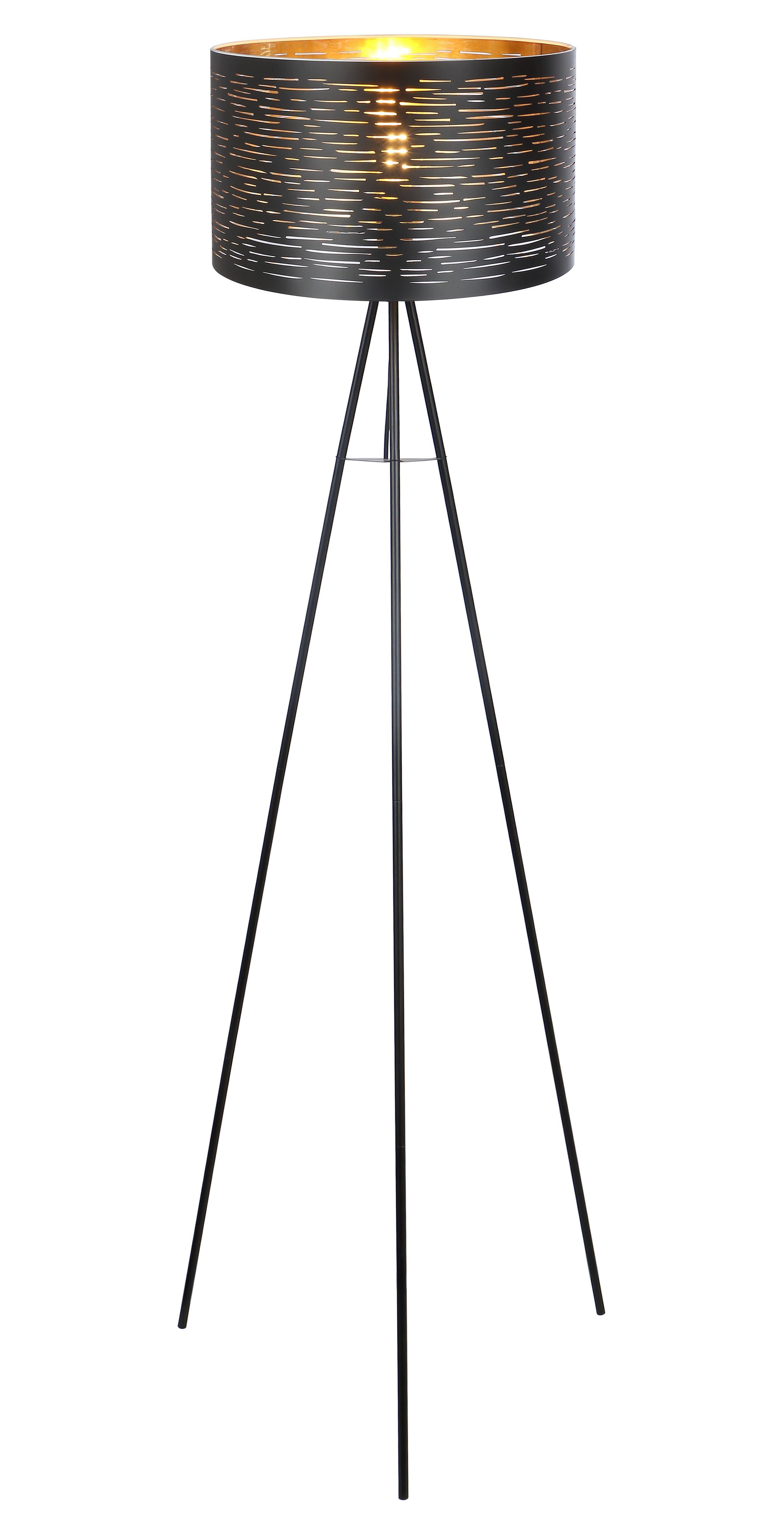 Stojací Svítidlo Tunno - černá/barvy zlata, Basics, kov/plast (69/153cm) - Globo