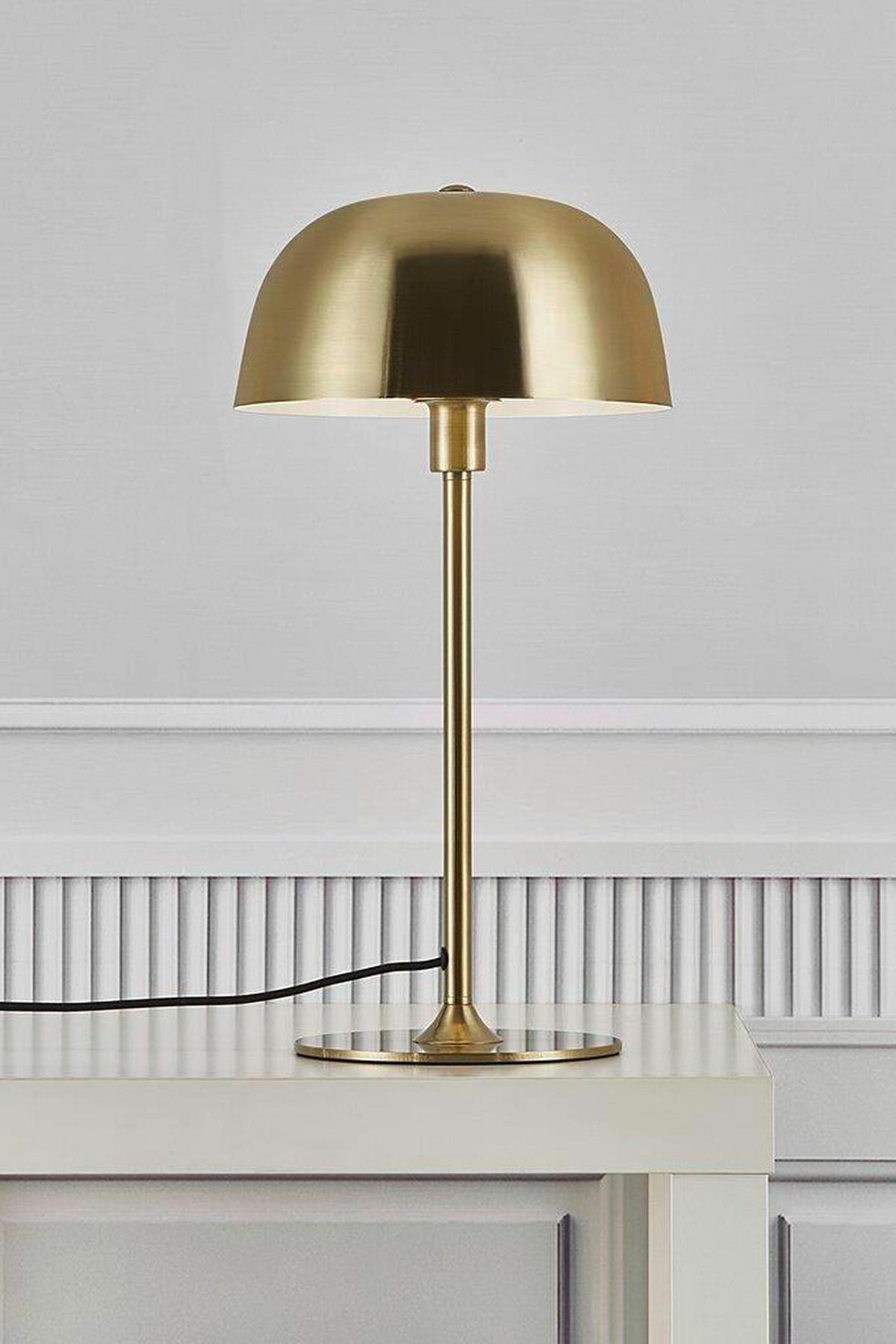 Tischleuchte Japandi Messingfarben D: 24 Cm - Messingfarben, Design, Metall (24/47cm) - Nordlux