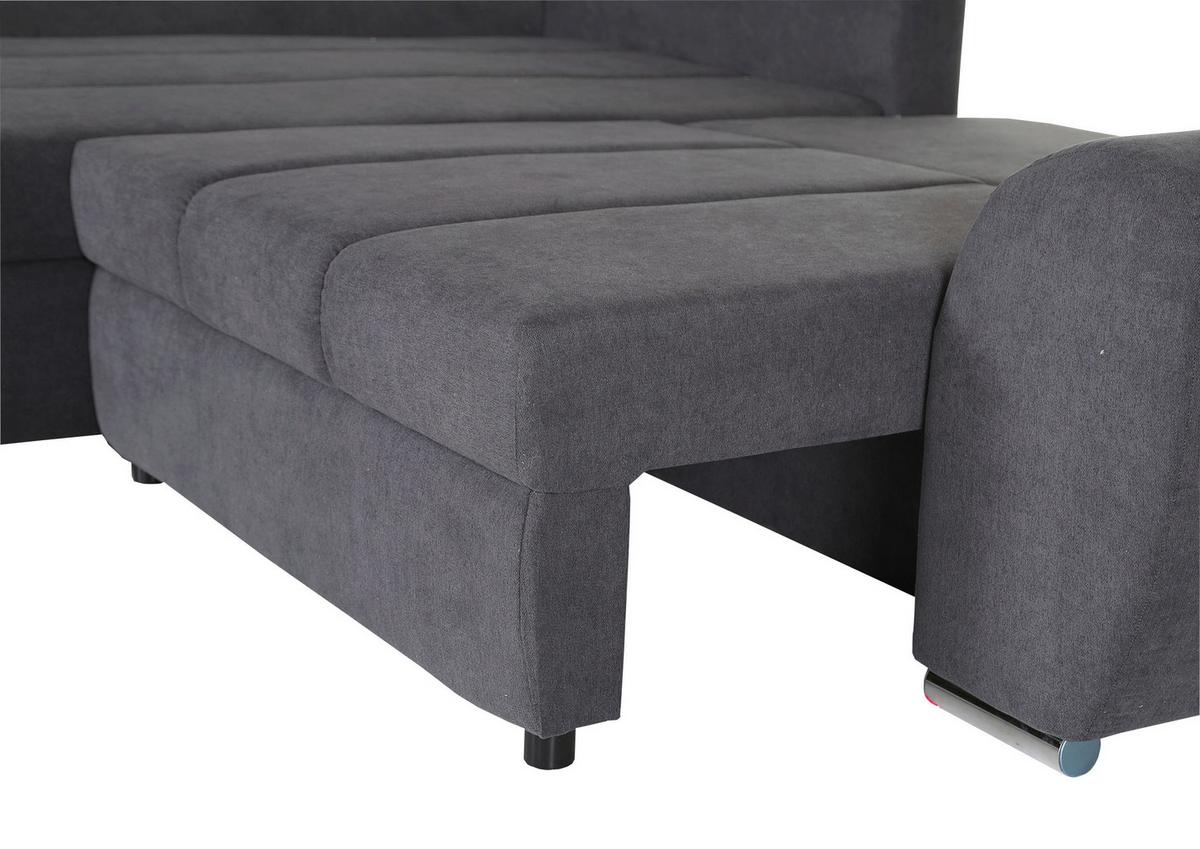 Ecksofa Mit Bettkasten Glasgow Dunkelgrau - Chromfarben/Dunkelgrau, KONVENTIONELL, Textil (175/270cm) - MID.YOU