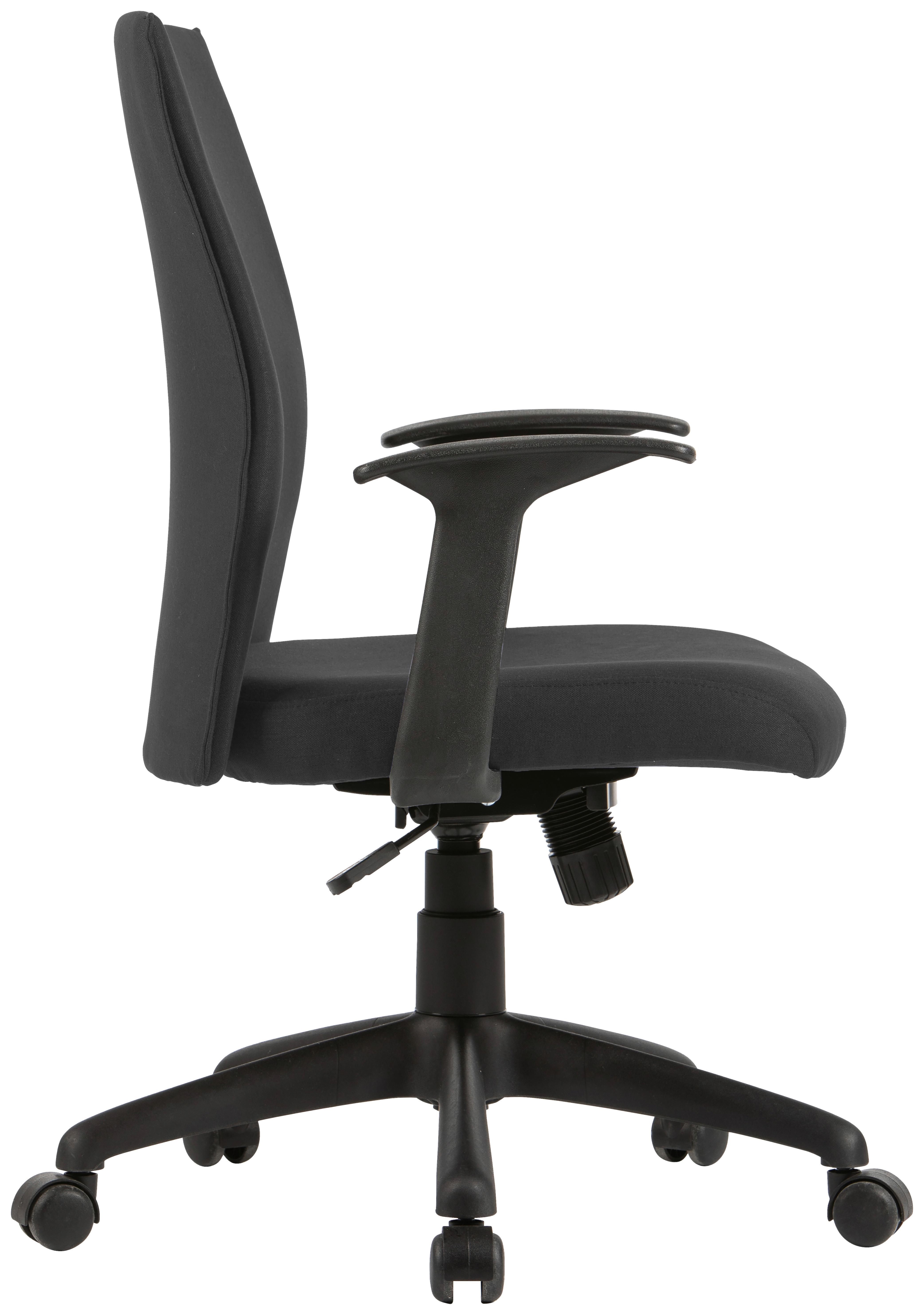 Bürostuhl Rocket Mit Armstützen Schwarz Bis 110 Kg - Schwarz, MODERN, Kunststoff/Textil (56/92,5-100,5/61,5cm) - MID.YOU
