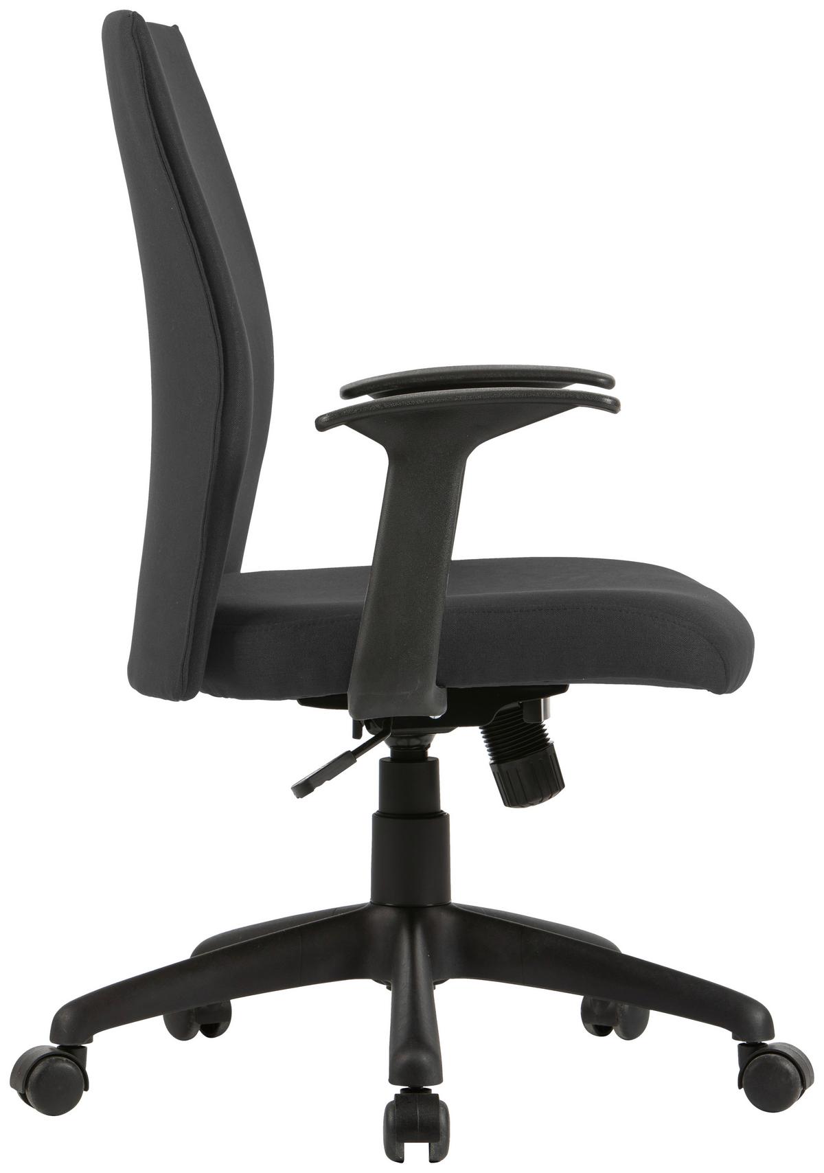 Bürostuhl Rocket Mit Armstützen Schwarz Bis 110 Kg - Schwarz, MODERN, Kunststoff/Textil (56/92,5-100,5/61,5cm) - MID.YOU