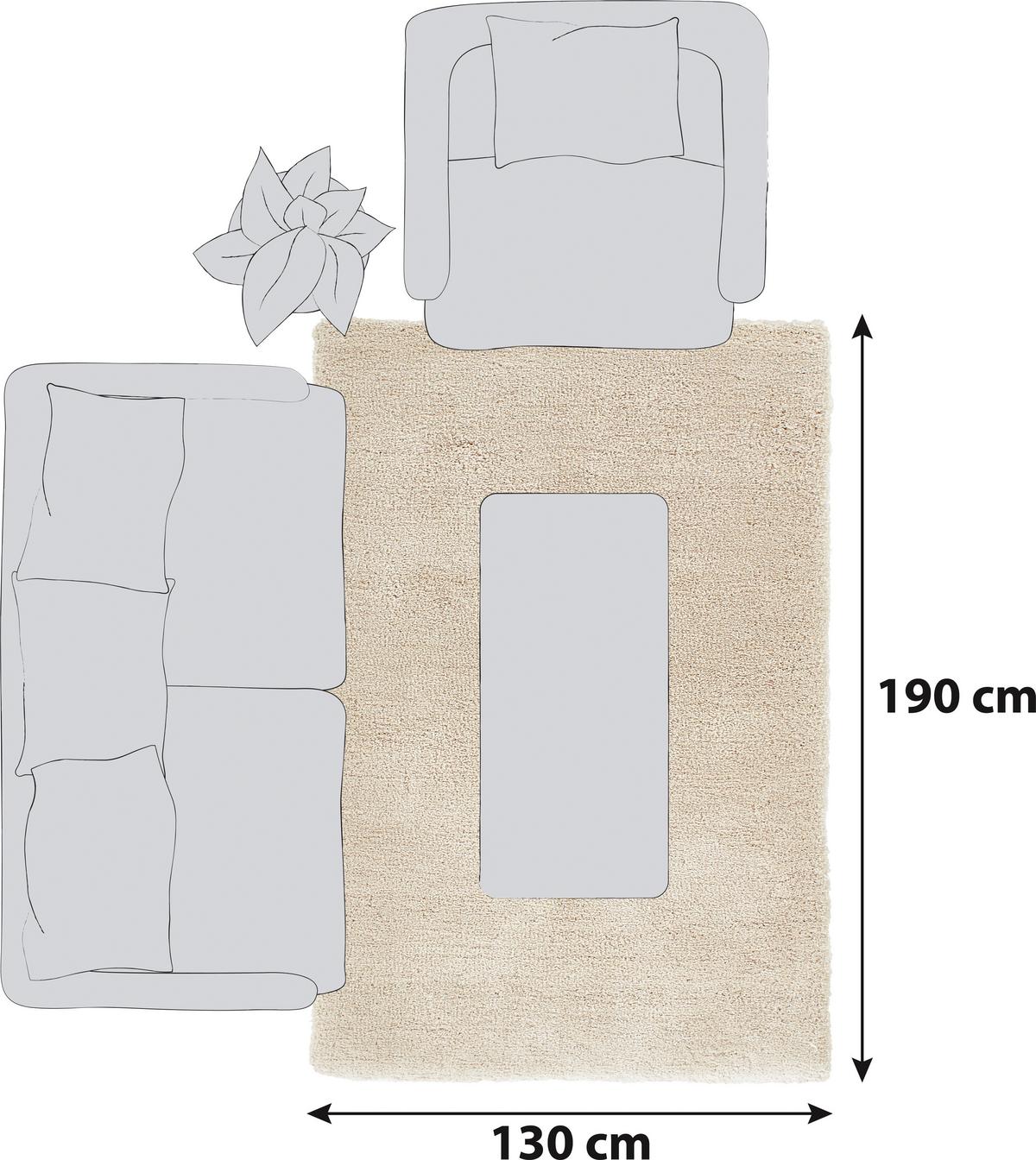 Hochflorteppich Beige Relaxx 130x190 cm - Beige, KONVENTIONELL, Textil (130/190cm) - Esprit