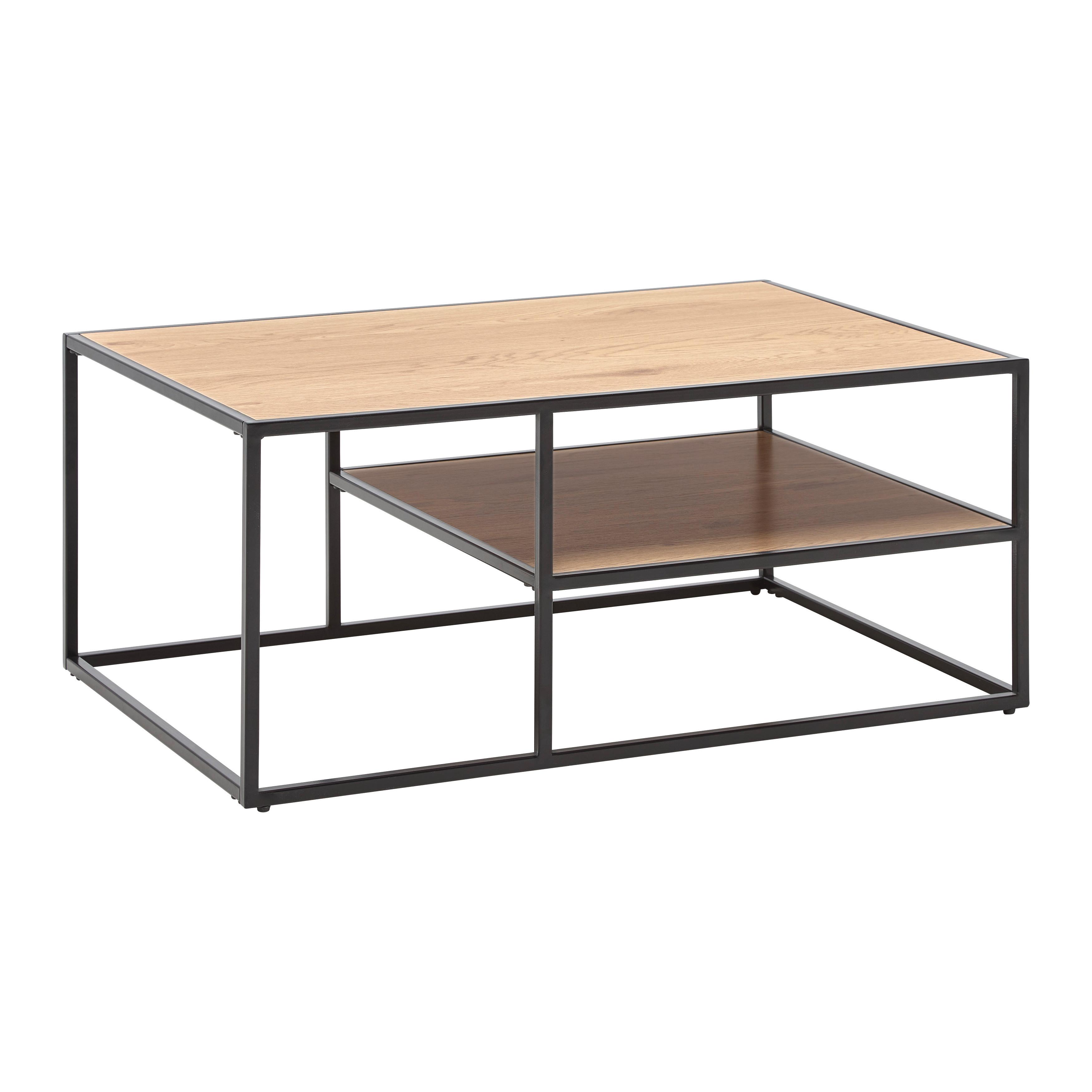 KONFERENČNÝ STOLÍK KENNY - čierna/farba duba, Modern, kov/kompozitné drevo (90/38/40cm) - Mömax