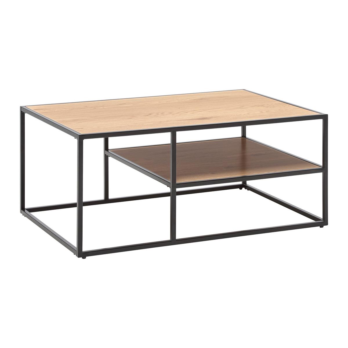 KONFERENČNÝ STOLÍK KENNY - čierna/farba duba, Modern, kov/kompozitné drevo (90/38/40cm) - Mömax