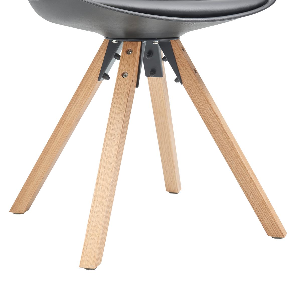 Stuhl Vilnius - Schwarz/Naturfarben, LIFESTYLE, Holz/Kunststoff (48,5/84/55cm) - MID.YOU