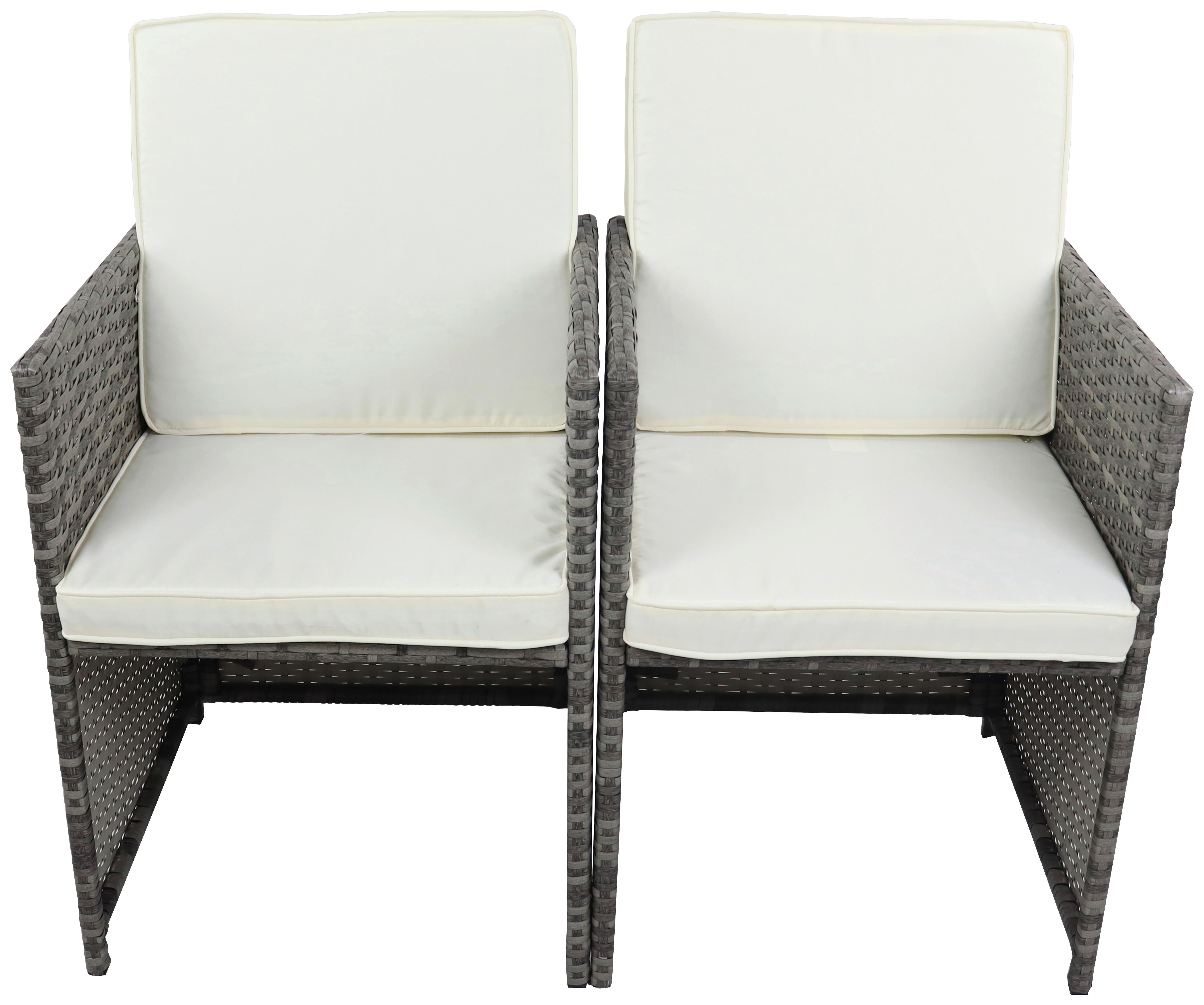 Gartensessel-set 2-tlg. Raloso Metall/kunststoff/textil - Weiß/Grau, MODERN, Kunststoff/Textil (53/84/53cm) - Ambia Garden
