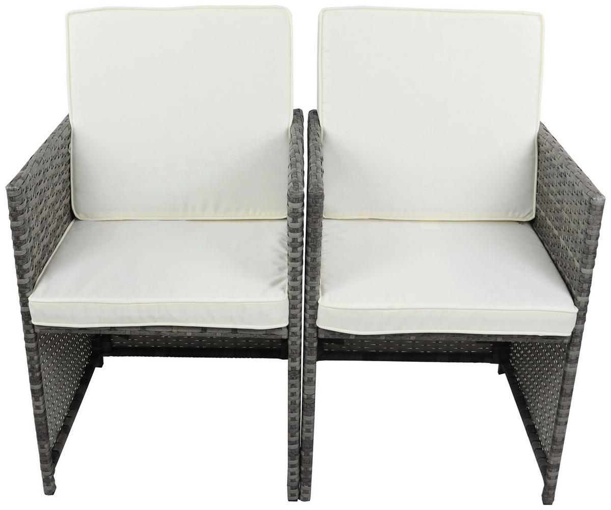 Gartensessel-Set 2-Tlg. Raloso Metall/Kunststoff/Textil - Weiß/Grau, MODERN, Kunststoff/Textil (53cm) - Ambia Garden