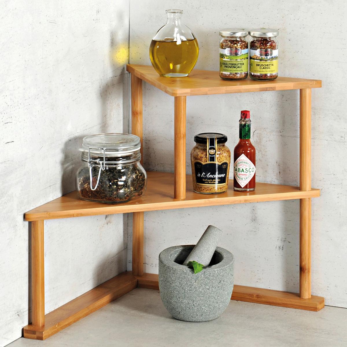 Kücheneckregal Bambus, Bxhxt: 52x39x29,5 Cm - Hellbraun, Basics, Holz (52/39/29,5cm) - Kesper