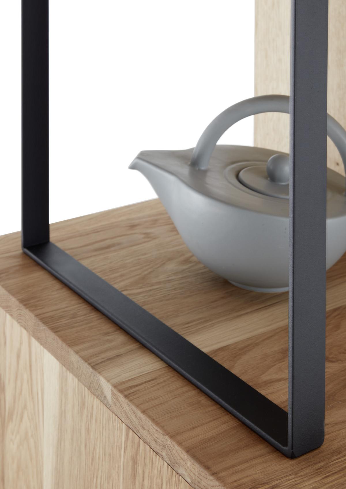 Bartisch Fernando 1 - Eichefarben/Schwarz, Design, Holz/Metall (135/50/105cm) - Livetastic