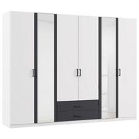 Drehtürenschrank Mit Spiegel B: 271 cm Despina Grau / Weiß - Weiß/Grau, KONVENTIONELL, Holzwerkstoff (271/210/54cm)