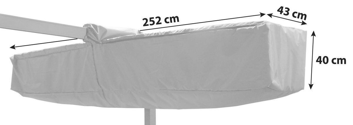 Schirmmarkise Enna 43x252 Cm Anthrazit Mit Schutzhülle - Anthrazit, KONVENTIONELL, Textil (43/40/252cm) - Ambia Garden