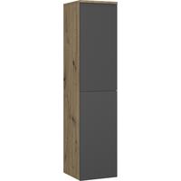 Midischrank C-line Eichefarben/anthrazit B: 30 Cm - Eichefarben/Anthrazit, MODERN, Glas/Holzwerkstoff (30/132/32cm) - Stylife