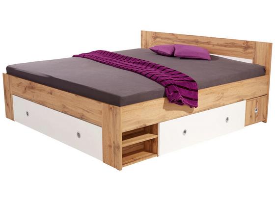 Posteľ Azurro 180 - farby dubu/biela, Moderný, kompozitné drevo (204/75/185cm) Posteľ Azurro 180 - farby dubu/biela, Moderný, kompozitné drevo (204/75/185cm)