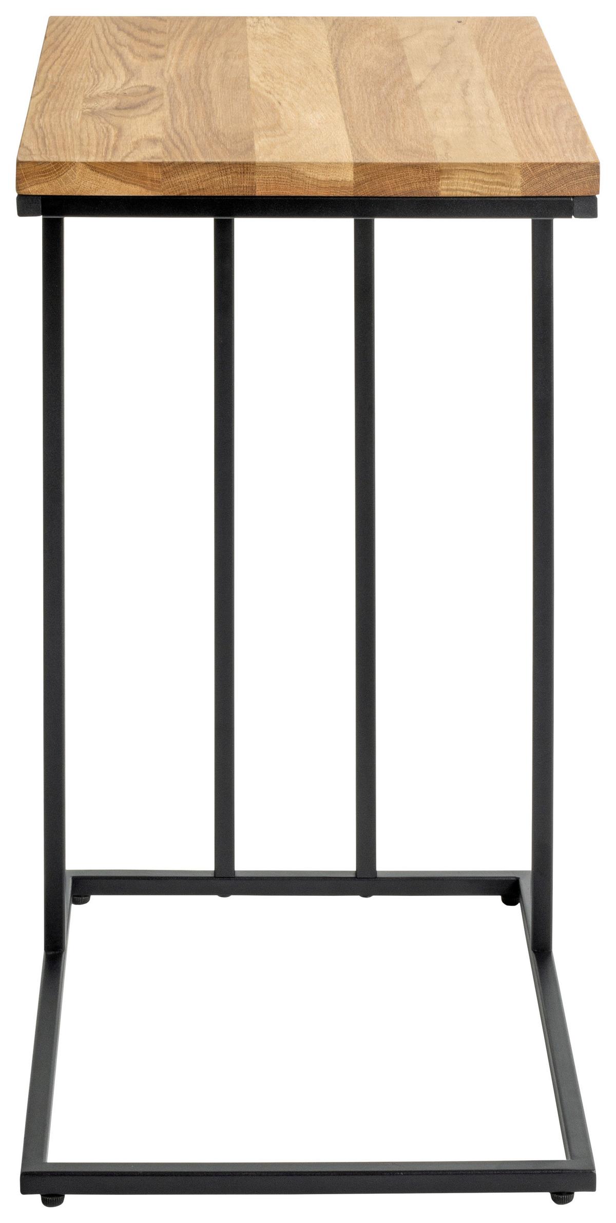 Beistelltisch Rubi 2 Eiche, B: 35 Cm - Eichefarben/Schwarz, Trend, Holz/Metall (35/68/46cm)