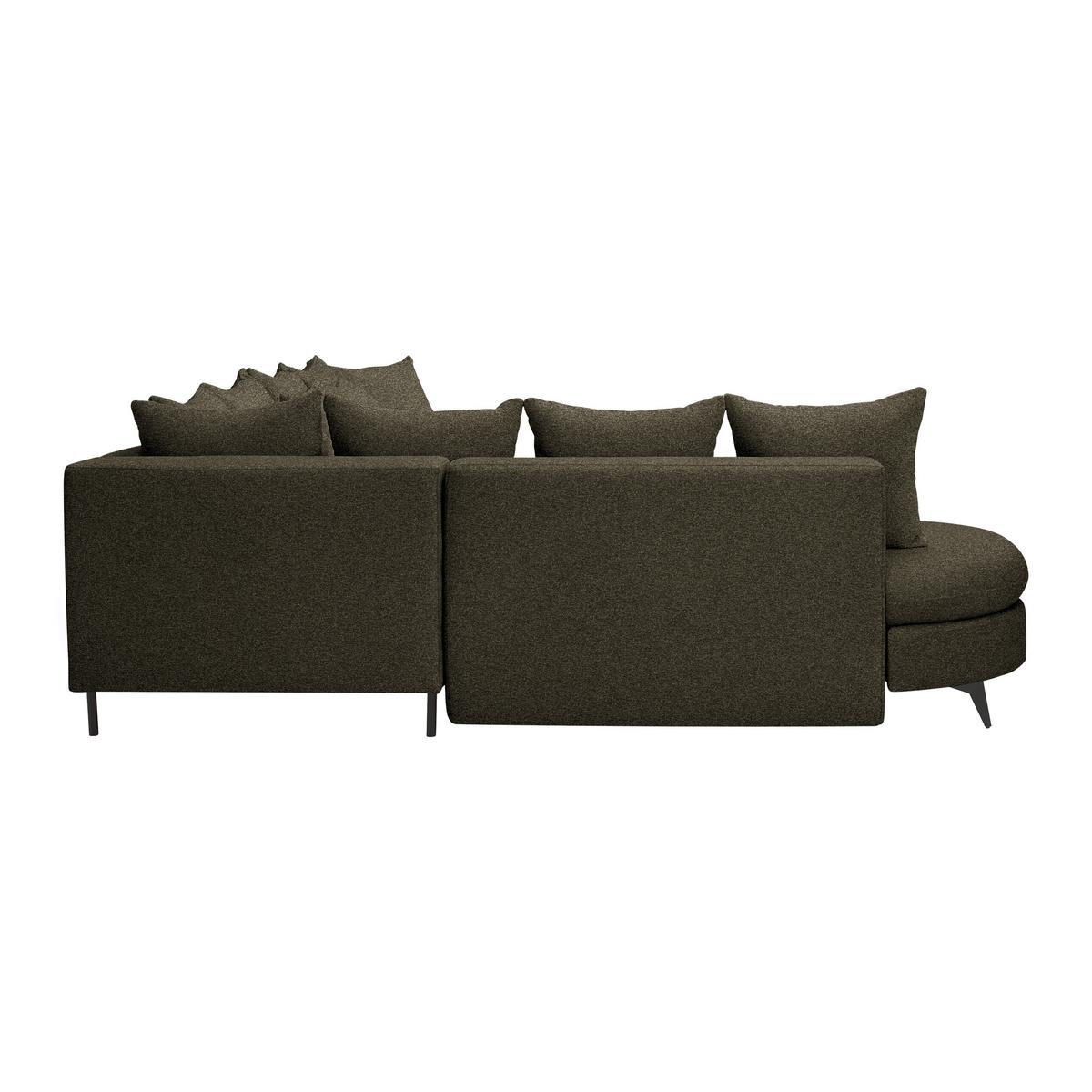 Rohová sedačka AXEL, levá, tmavé zelená tkanina - černá/tmavě zelená, Moderní, kov/textil (250/291cm) - Mömax