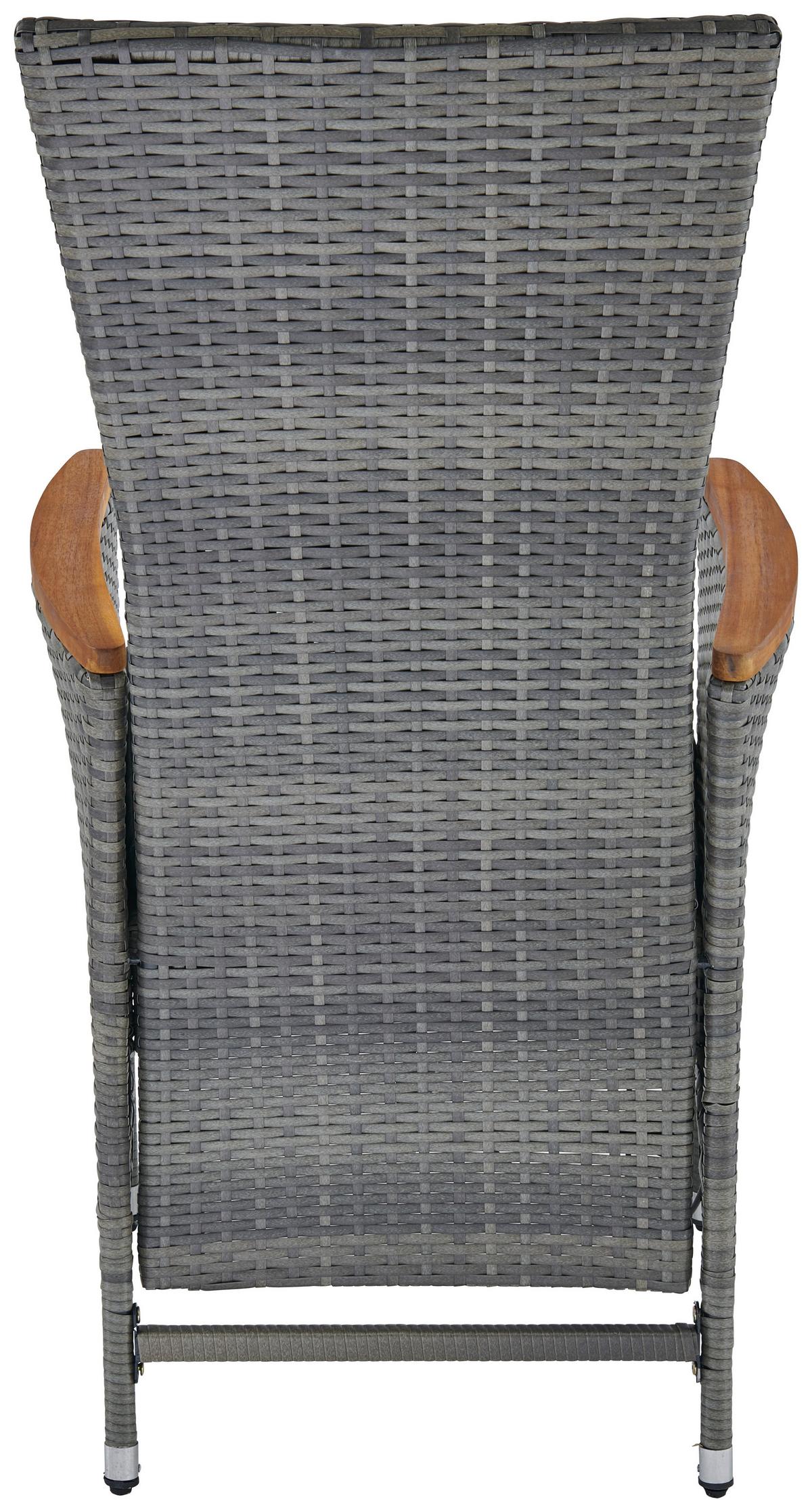 Gartengarnitur Korfu 7-teilig Aus Poly-Rattan Mit Kissen - Grau, MODERN, Holz/Kunststoff (150/90/75cm) - Luca Bessoni