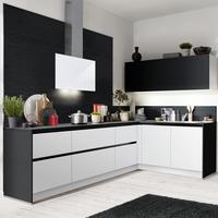 Einbauküche Moon Frei Planbar Modern, grifflos - Schwarz/Weiß, MODERN, Holzwerkstoff - Express
