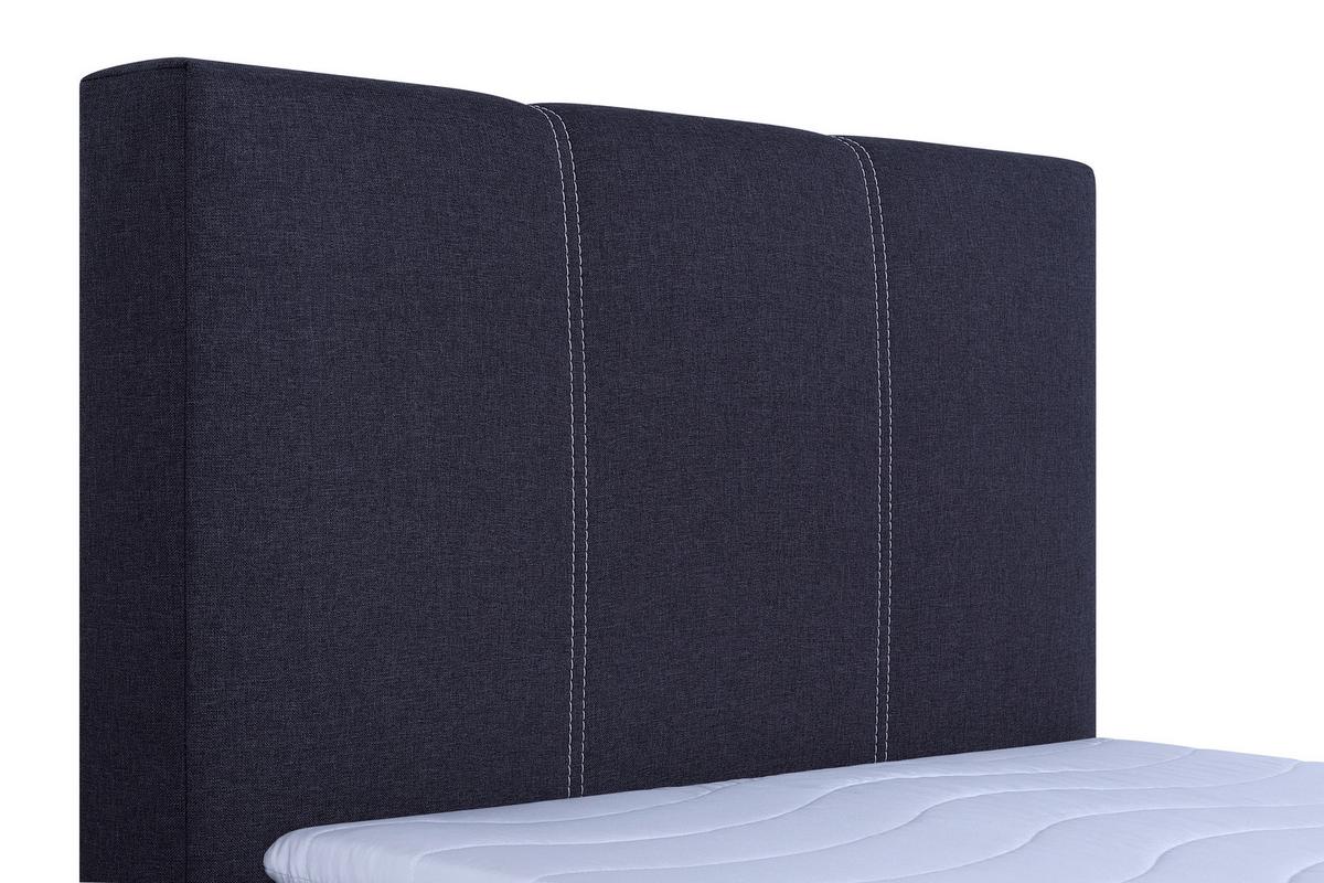 Boxspringbett Malta Mit Topper Grau, 90x200 Cm - Chromfarben/Schwarz, Basics, Holzwerkstoff/Textil (90/200cm) - P & B