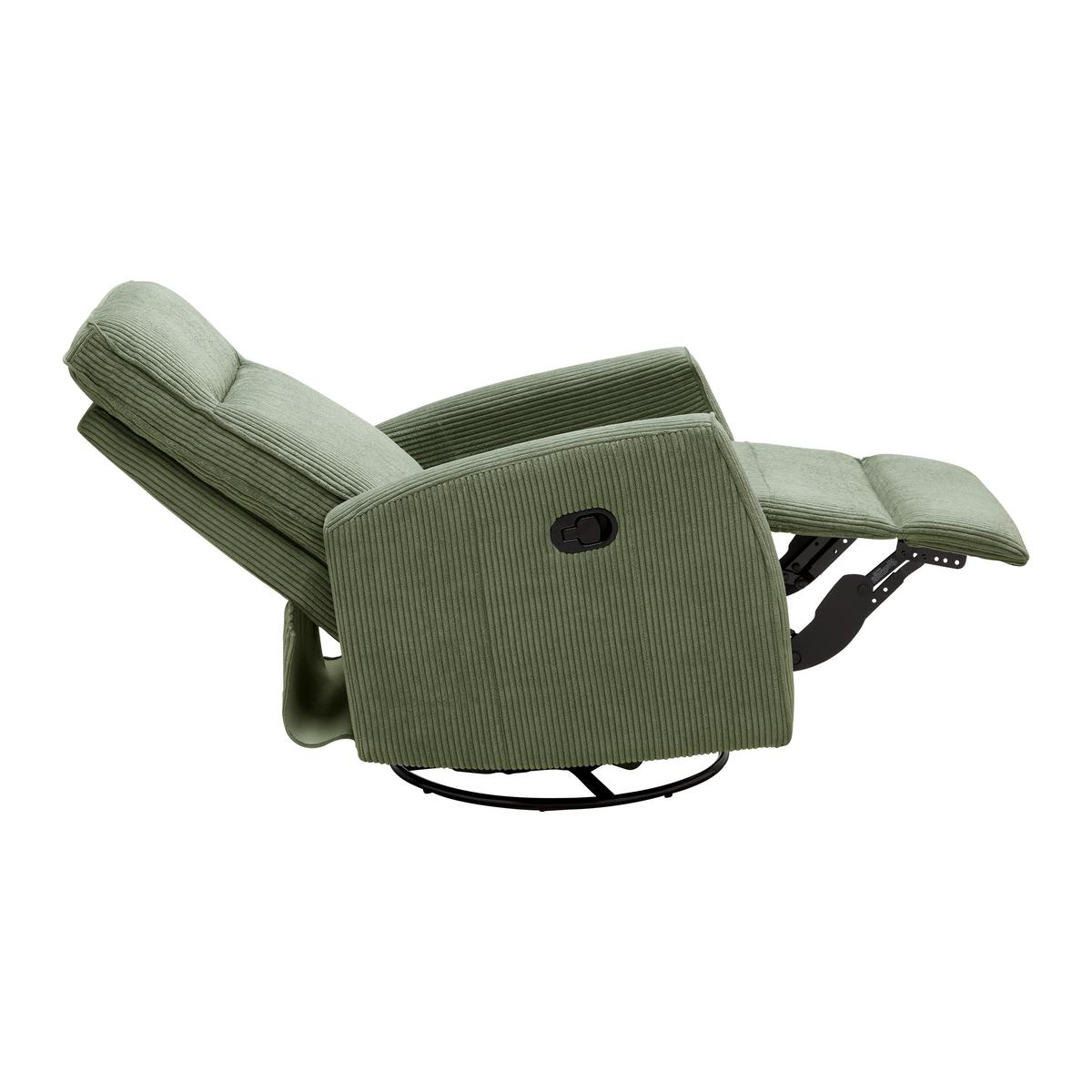 Relaxačné kreslo MELINDA, tm.zelený menč., max. 140 kg - čierna/zelená, Konventionell, kov/drevo (76/103/96cm) - Mömax