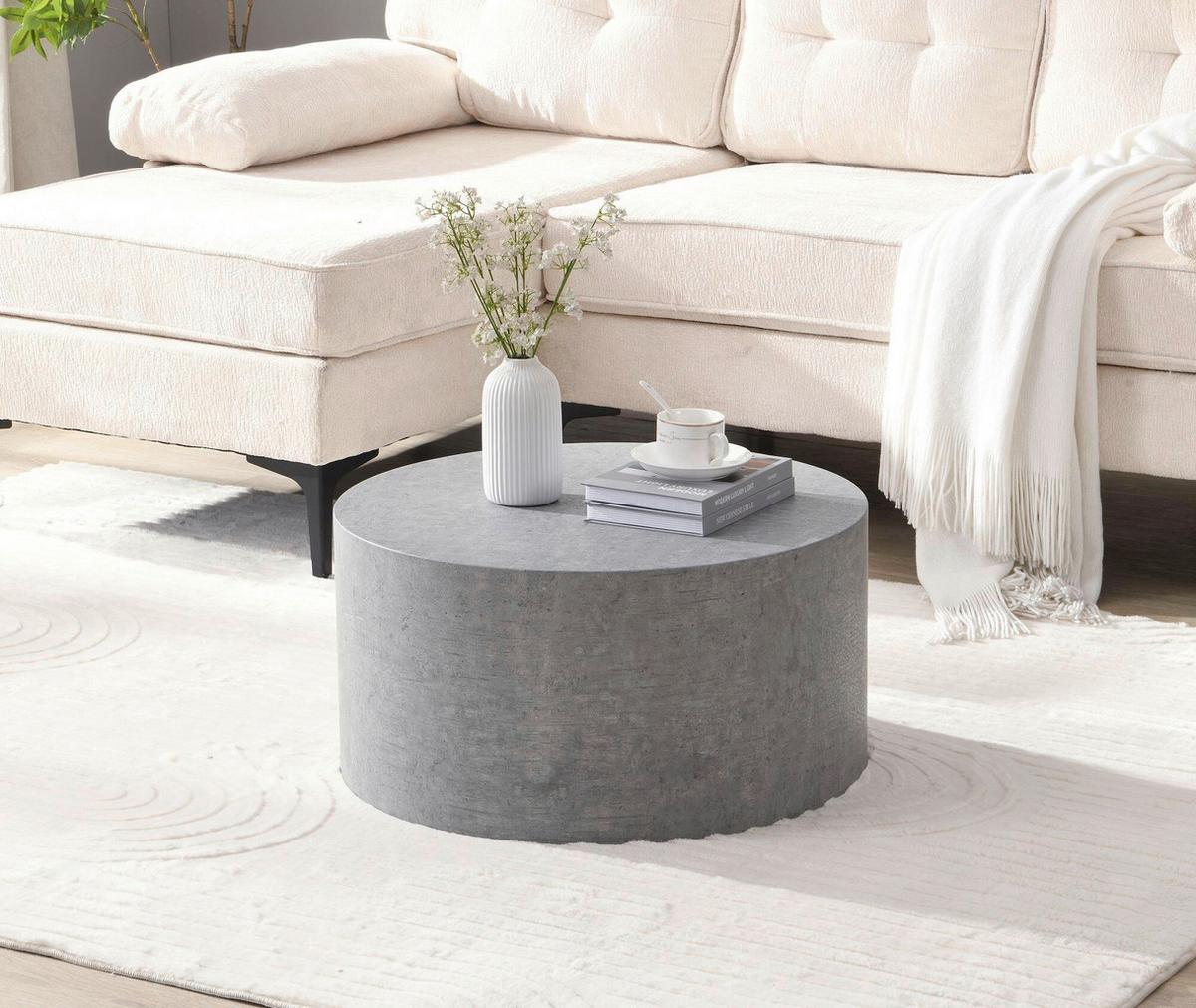 Couchtisch Grau D: 60 cm - Grau, Design, Holzwerkstoff (60/30cm) - Livetastic