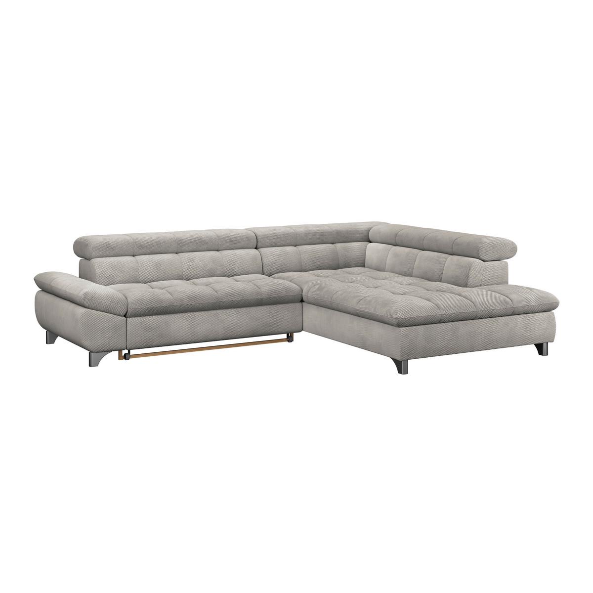 Ecksofa Gemini Naturfarben, B: 312 cm - Chromfarben/Beige, KONVENTIONELL, Textil (312/234cm)