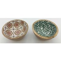 Miska ZAHRA - oranžová/bílá, Moderní, dřevo/plast (13.5/6cm)