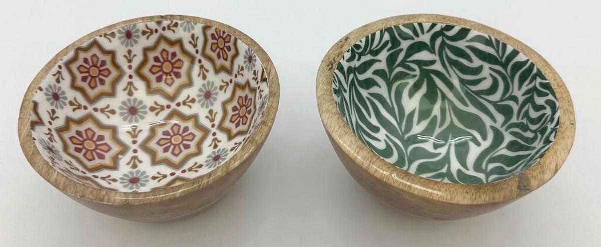 Miska ZAHRA - oranžová/bílá, Moderní, dřevo/plast (13.5/6cm)