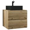 Waschtischkombi Lendas Bl S - Honigeiche/Schwarz, MODERN, Keramik/Holzwerkstoff (61cm) - MID.YOU