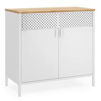 KOMODA BÉŽOVÁ/BIELA - biela/béžová, Trend, kov/kompozitné drevo (80/76/40cm) - Boxxx