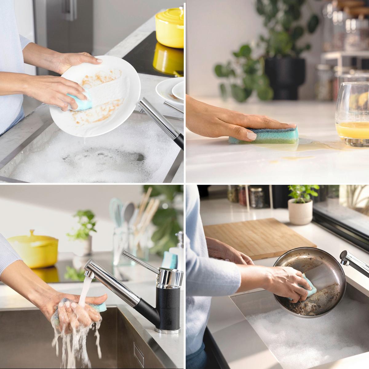 Hubka na odstr. nečistôt VILEDA PRO CLEAN HUBKA 2+1KS - smaragdovozelená, Trend, plast (21/11.5/3cm) - Vileda