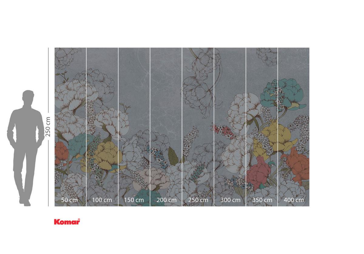 Vliestapete Planting Peonies - Multicolor, Basics (400/250cm) - Komar