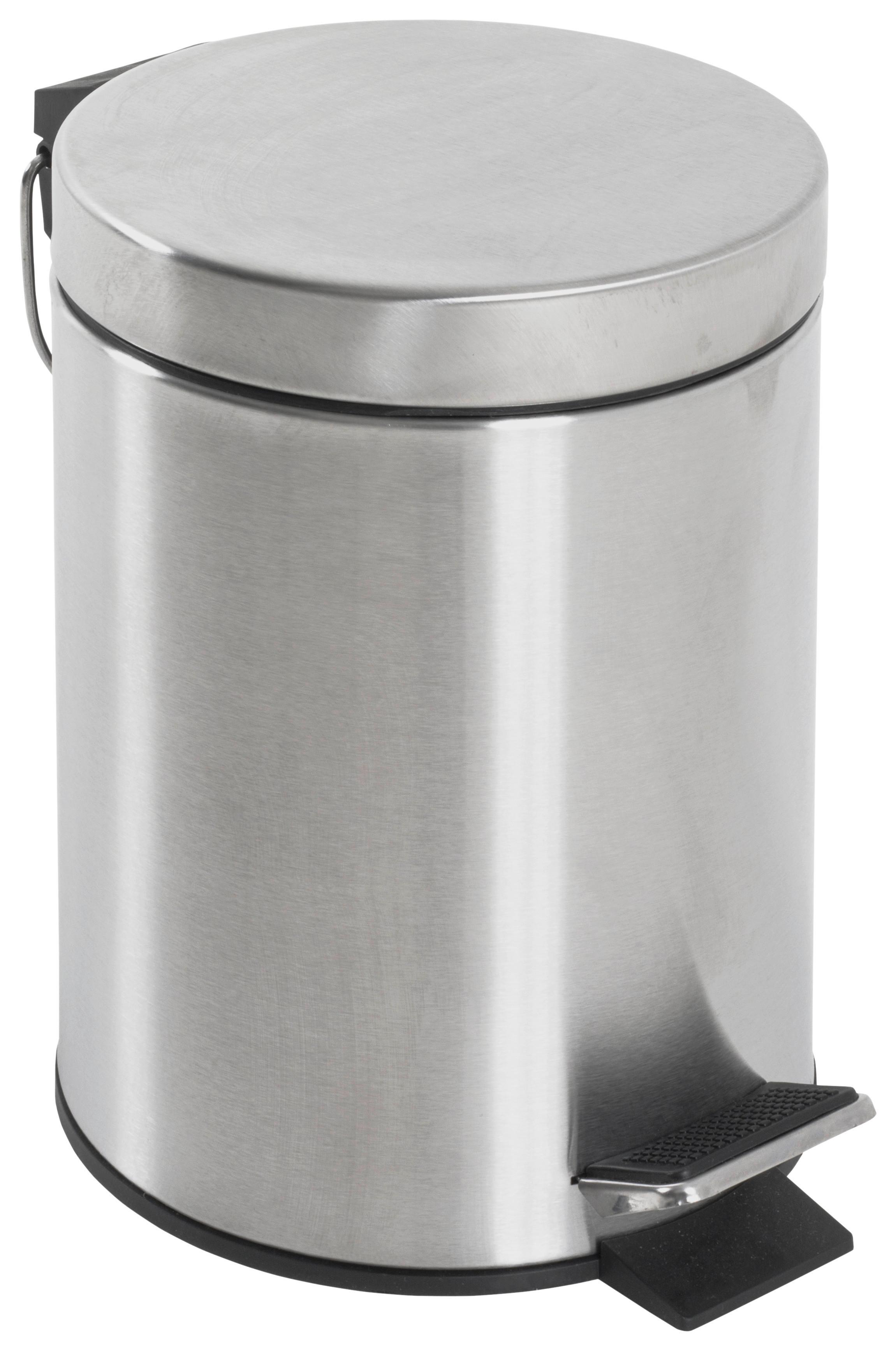 Kosmetikeimer Kosmo Edelstahl Matt 3 Liter, D/H: 17/24 cm - Edelstahlfarben/Schwarz, KONVENTIONELL, Kunststoff/Metall (17/24cm)