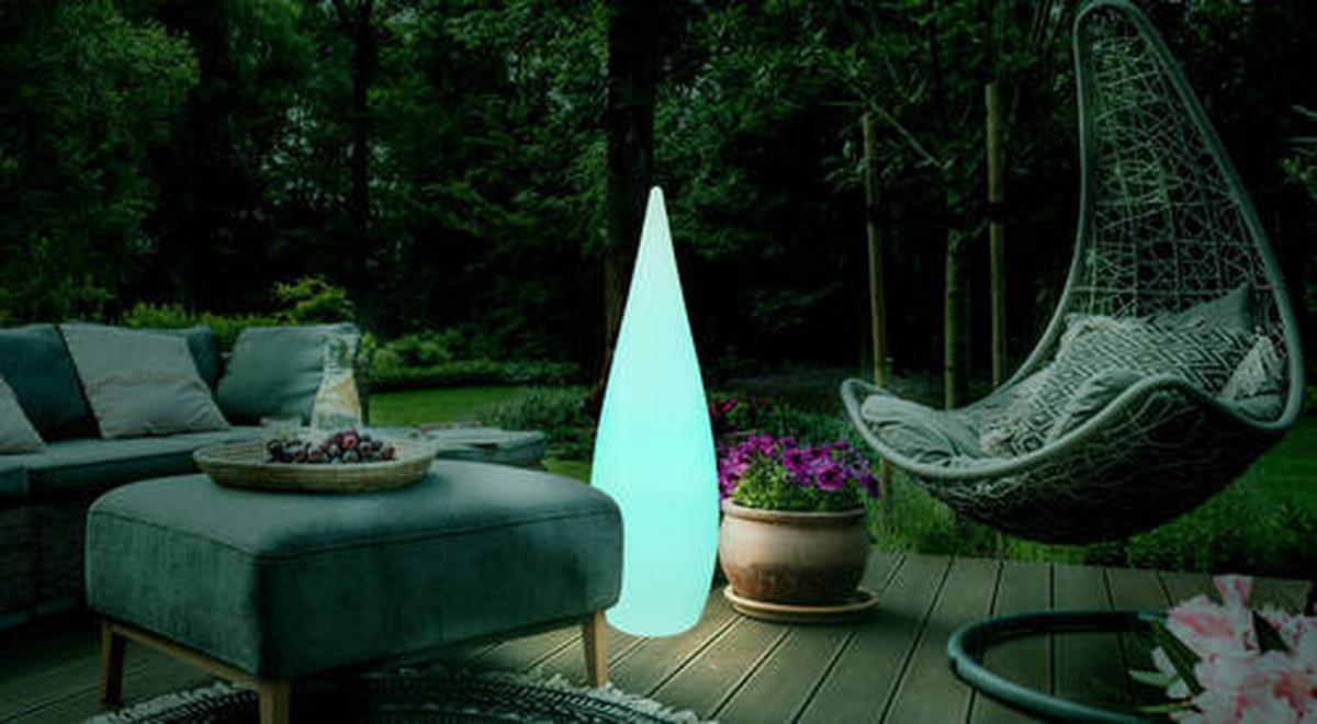 Außenstehleuchte 31771rgbsh - Opal/Schwarz, Design, Kunststoff (36/120cm) - Globo